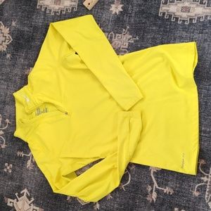 Nike neon yellow 1/4 zip medium